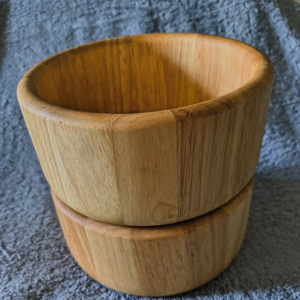 Dansk International Designs Set of 2 Wood Bowls Minimalist Salad All Occasions